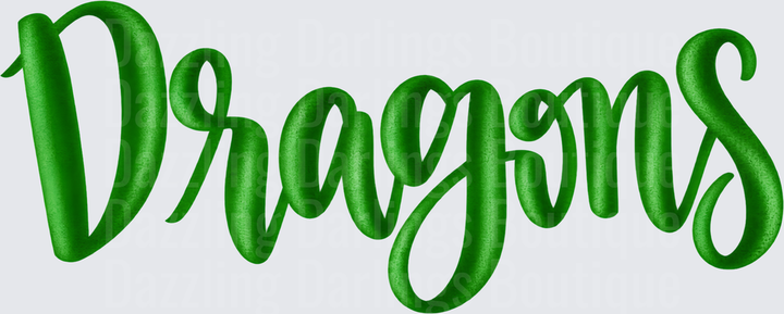 Green Dragons Bold Script Lettering