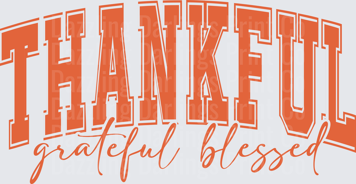 Thankful Grateful Blessed Orange