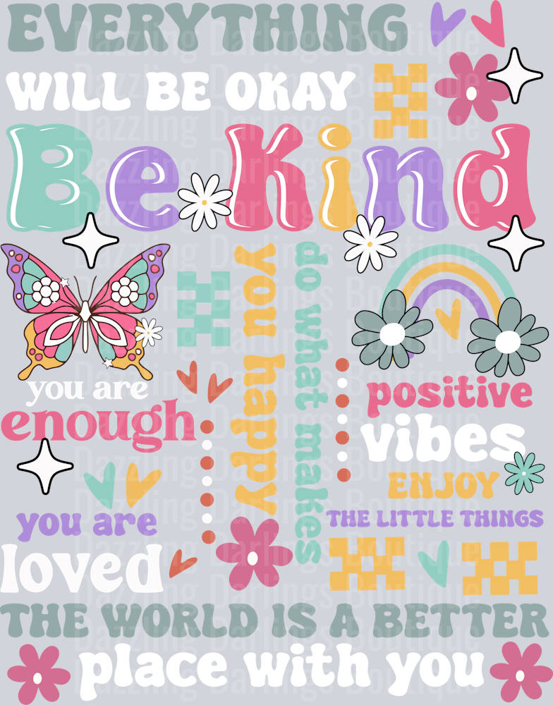 Everything Will Be Okay Aesthetic Retro Letter Therapy Mental Health