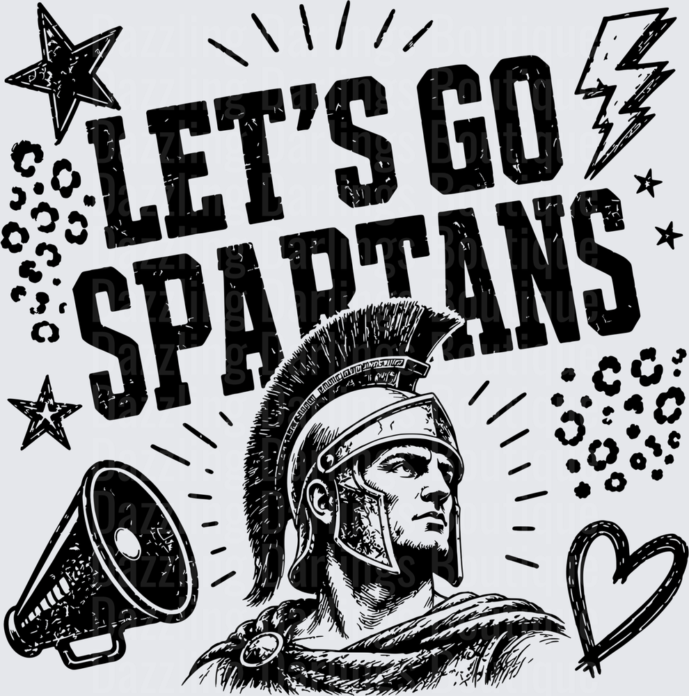Let's Go Spartans Warrior Helmet Mascot Spirit Design
