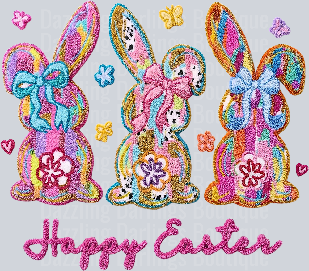 HAPPY EASTER BUNNY TRIO CROCHET