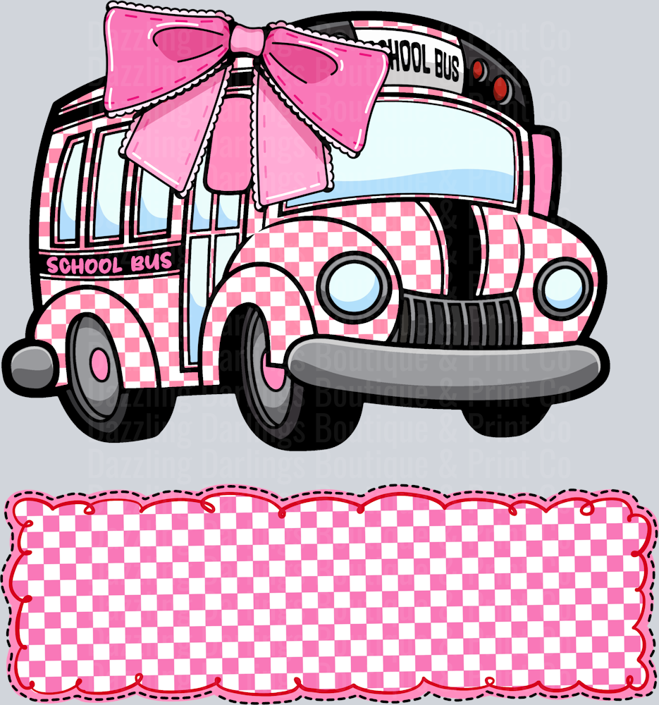 SCHOOL BUS GIRL PINK CHECKERED