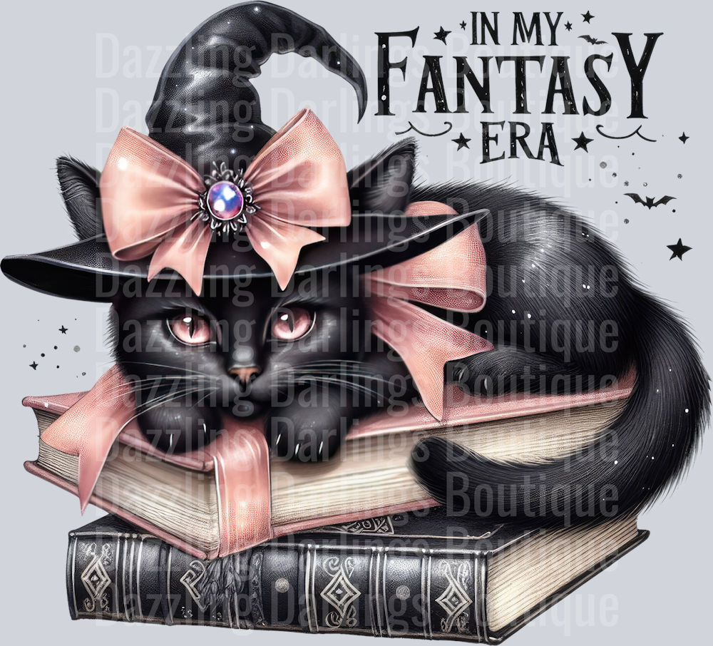 HALLOWEEN FALL DTF TRANSFER IN MY FANTASY ERA BLACK CAT