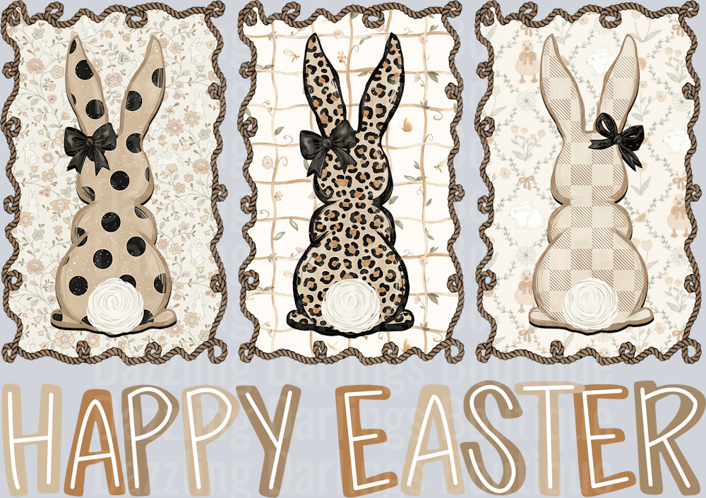 HAPPY EASTER BUNNY TRIO