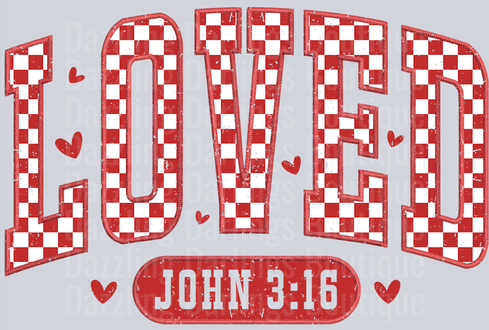 Valentine's day Loved John 316 Distressed