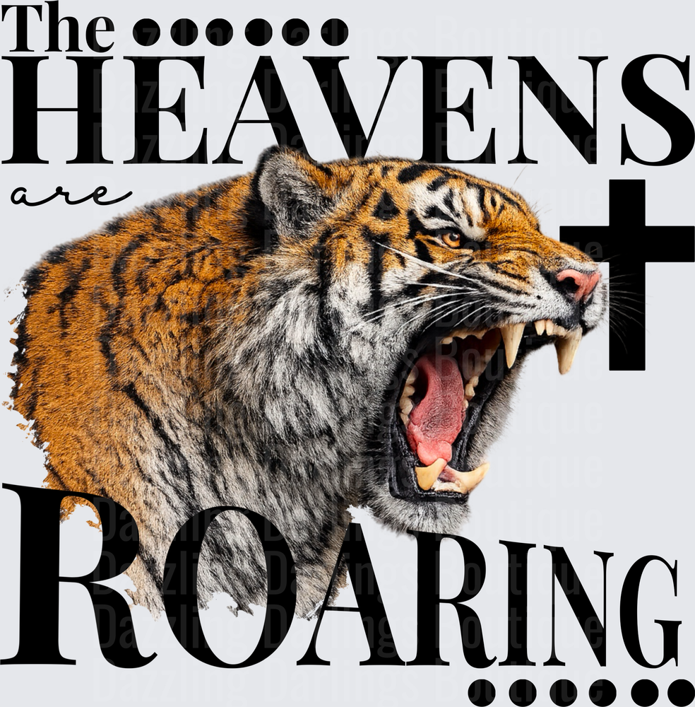 The Heavens Are Roaring Tiger Cross Christian Design