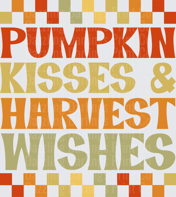 Pumpkin Kisses & Harvest Wishes Checkered