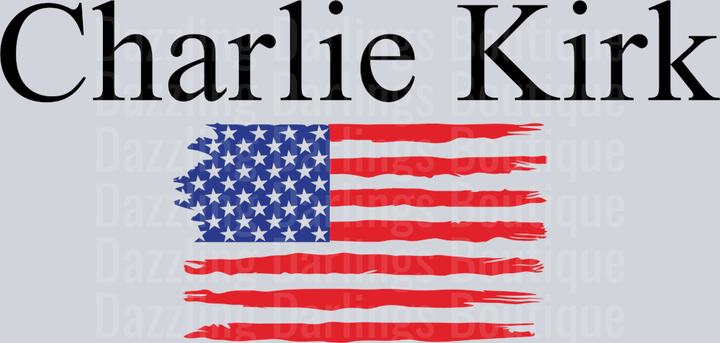 Charlie Kirk Serif Distressed Flag