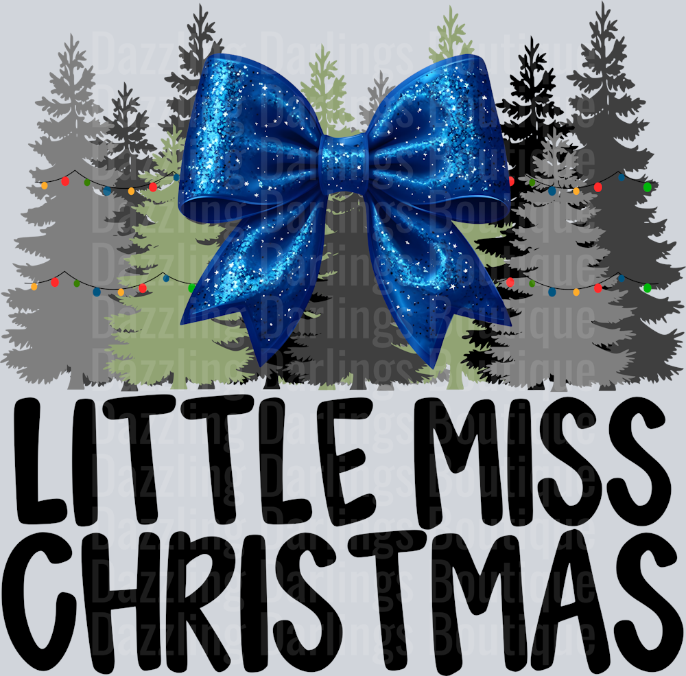 BLUE BOW LITTLE MISS CHRISTMAS