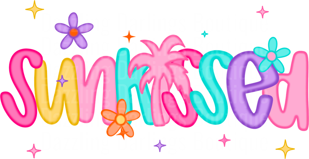 Summer Vibes Tropical Palm Tree Flower Typography Design