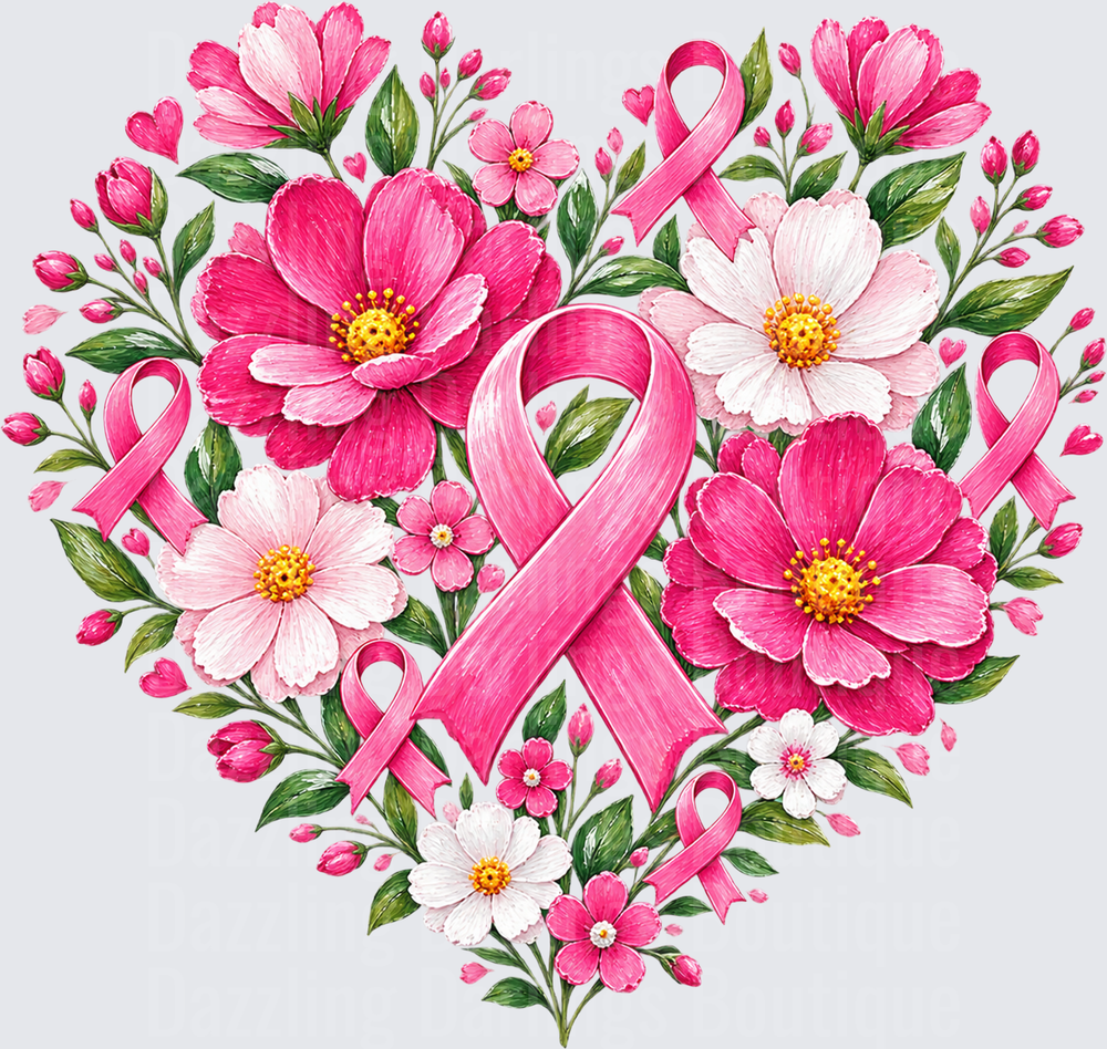 Floral Ribbon Heart