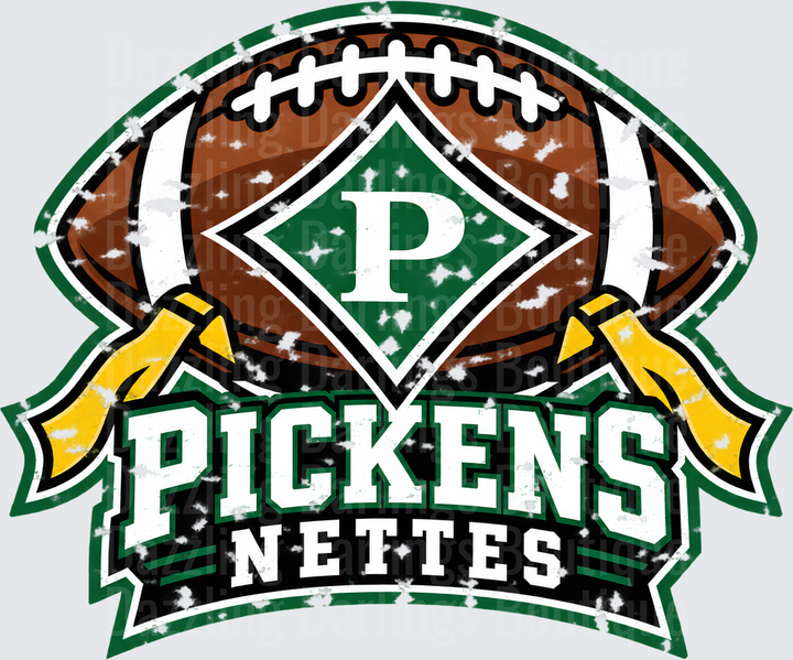 Pickens Nettes Football Gloves Distressed Logo Design