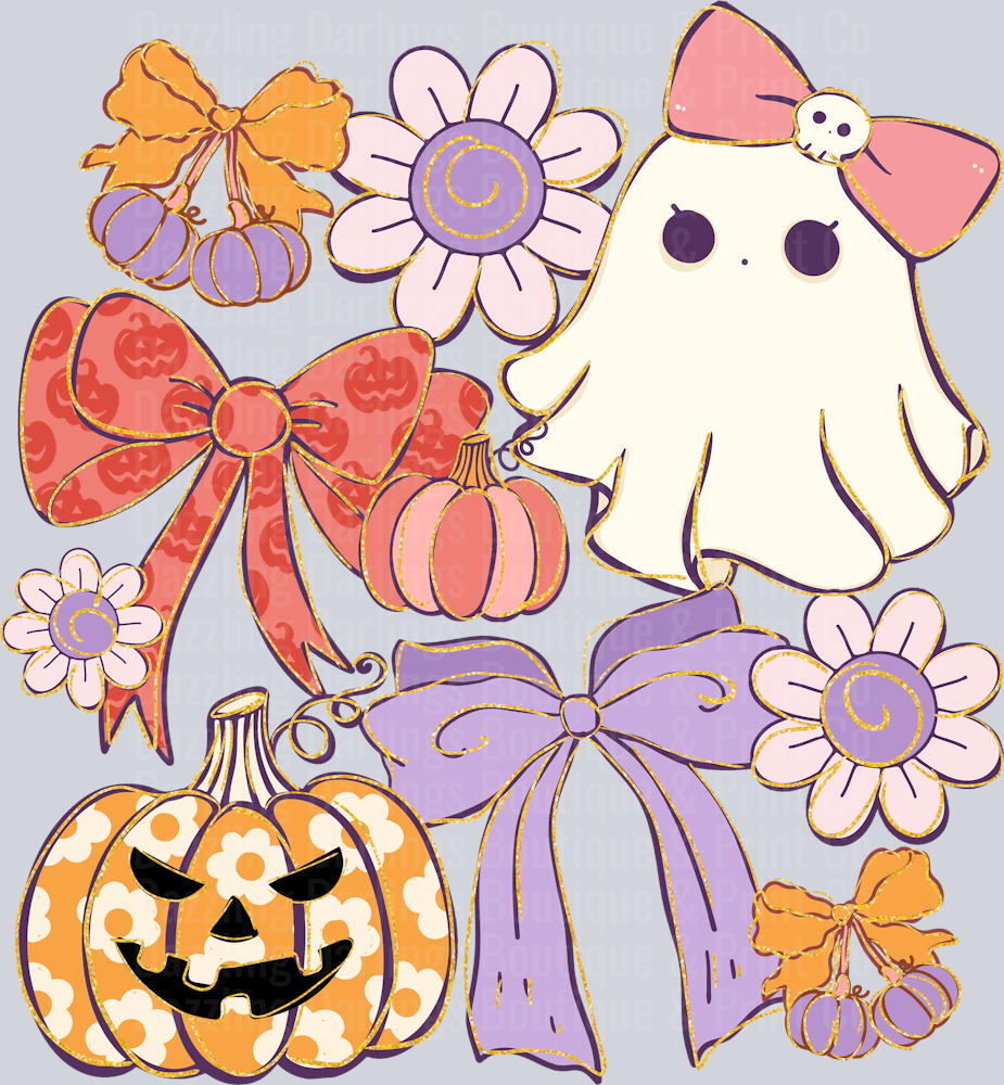HALLOWEEN FALL DTF TRANSFER RETRO COQUETTE GHOST