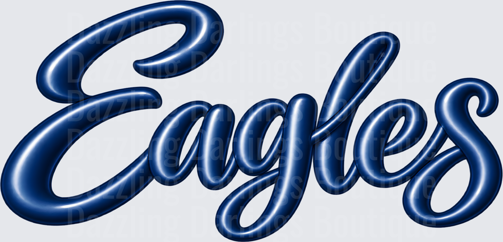 Eagles Navy Blue Glossy Script Lettering