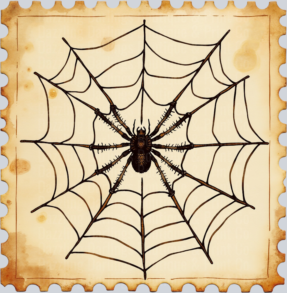 HALLOWEEN FALL SPIDER WEB STAMP DTF TRANSFER