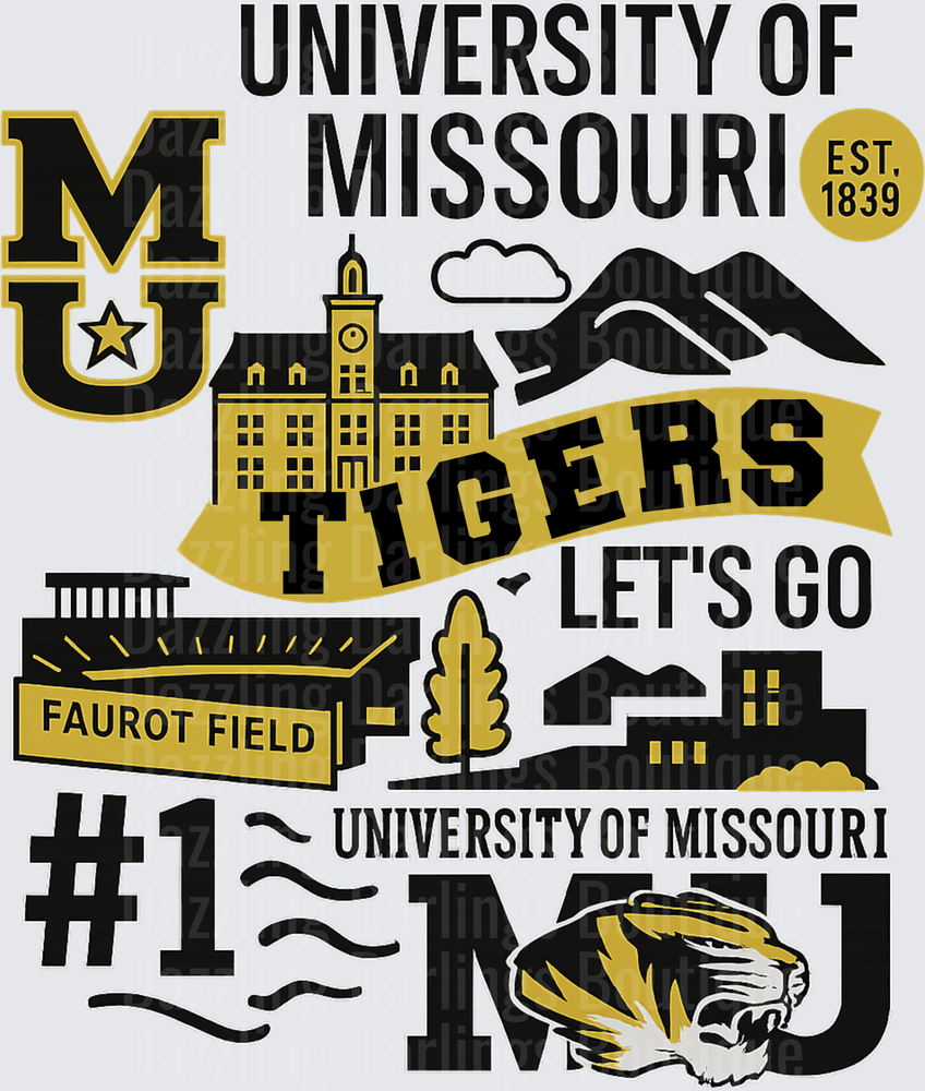 University of Missouri Tigers MU Mizzou Campus Collage