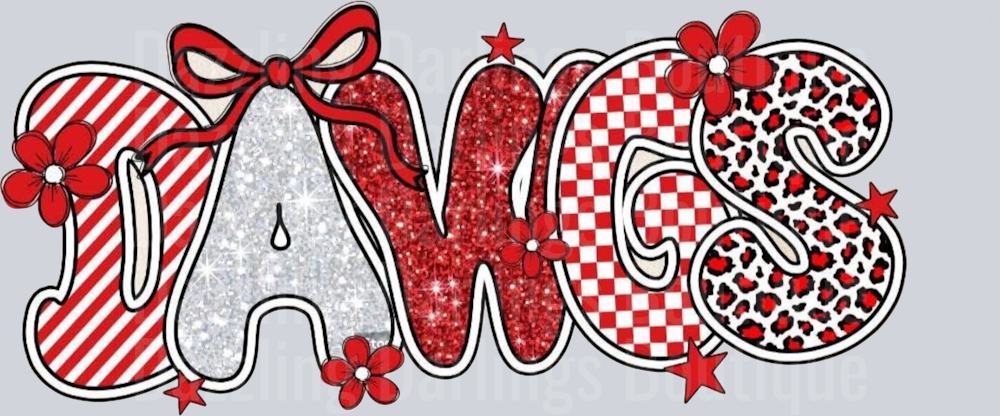 Georgia Bulldogs DAWGS Doodle Letters
