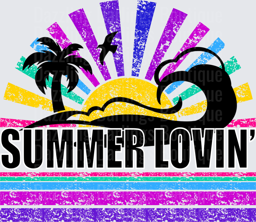 Summer Lovin' Retro Sunset Palm Tree Beach Vibes