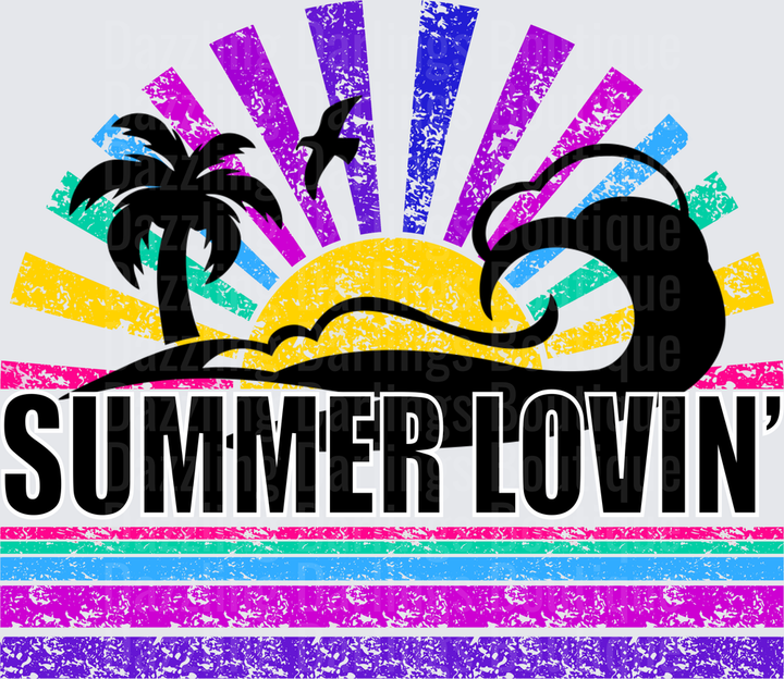 Summer Lovin' Retro Sunset Palm Tree Beach Vibes