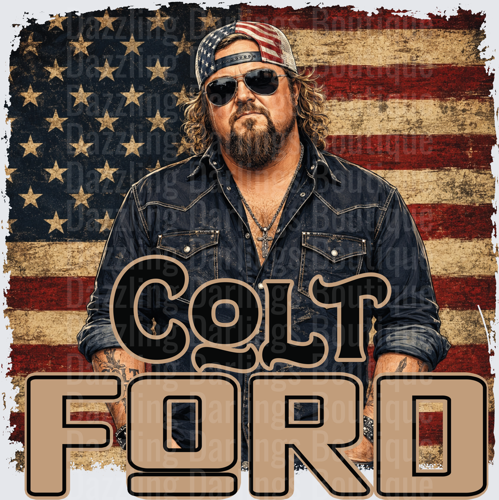 Colt Ford Country Music Star Vintage American Flag Portrait