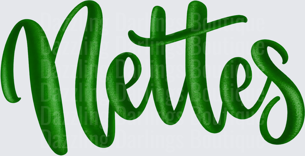 Nettes Dark Green Script Lettering