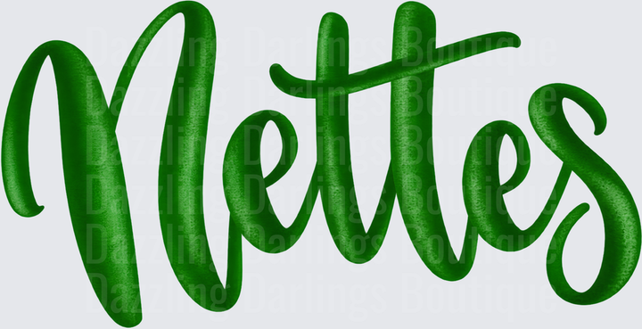 Nettes Dark Green Script Lettering