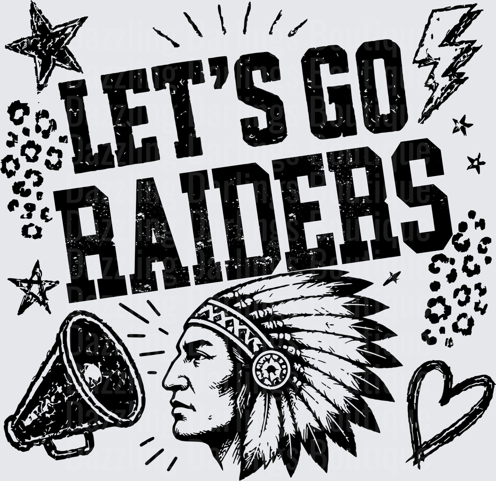 Let's Go Raiders Native Chief Mascot Spirit Design