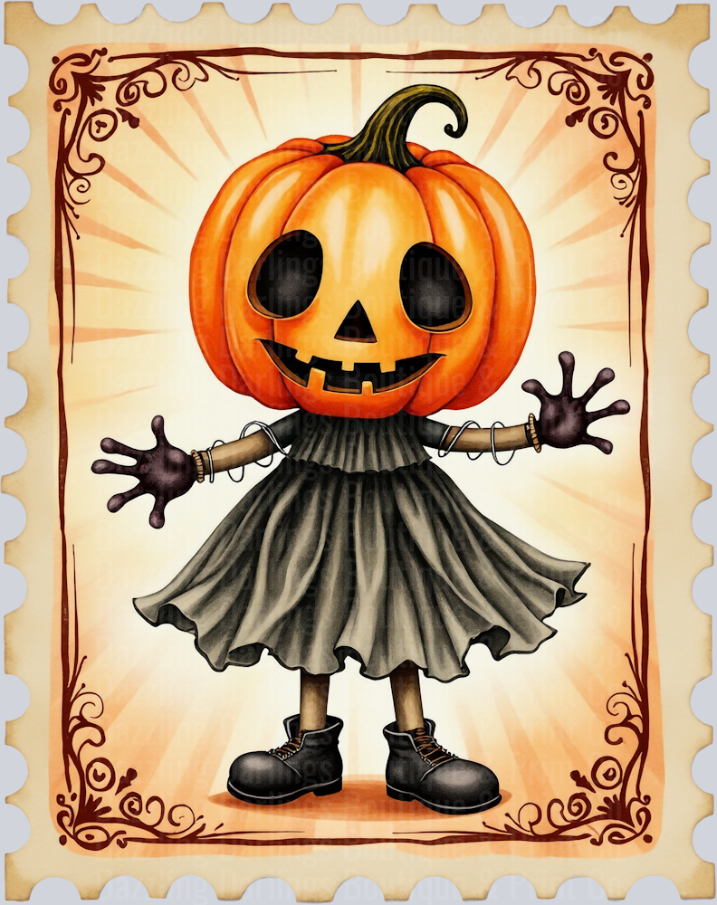 HALLOWEEN FALL PUMPKIN STAMP DTF TRANSFER