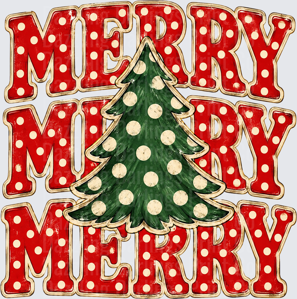 Polkadot Merry Christmas Tree