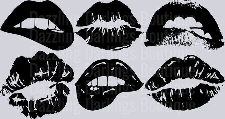 Black Kiss Lips Valentine