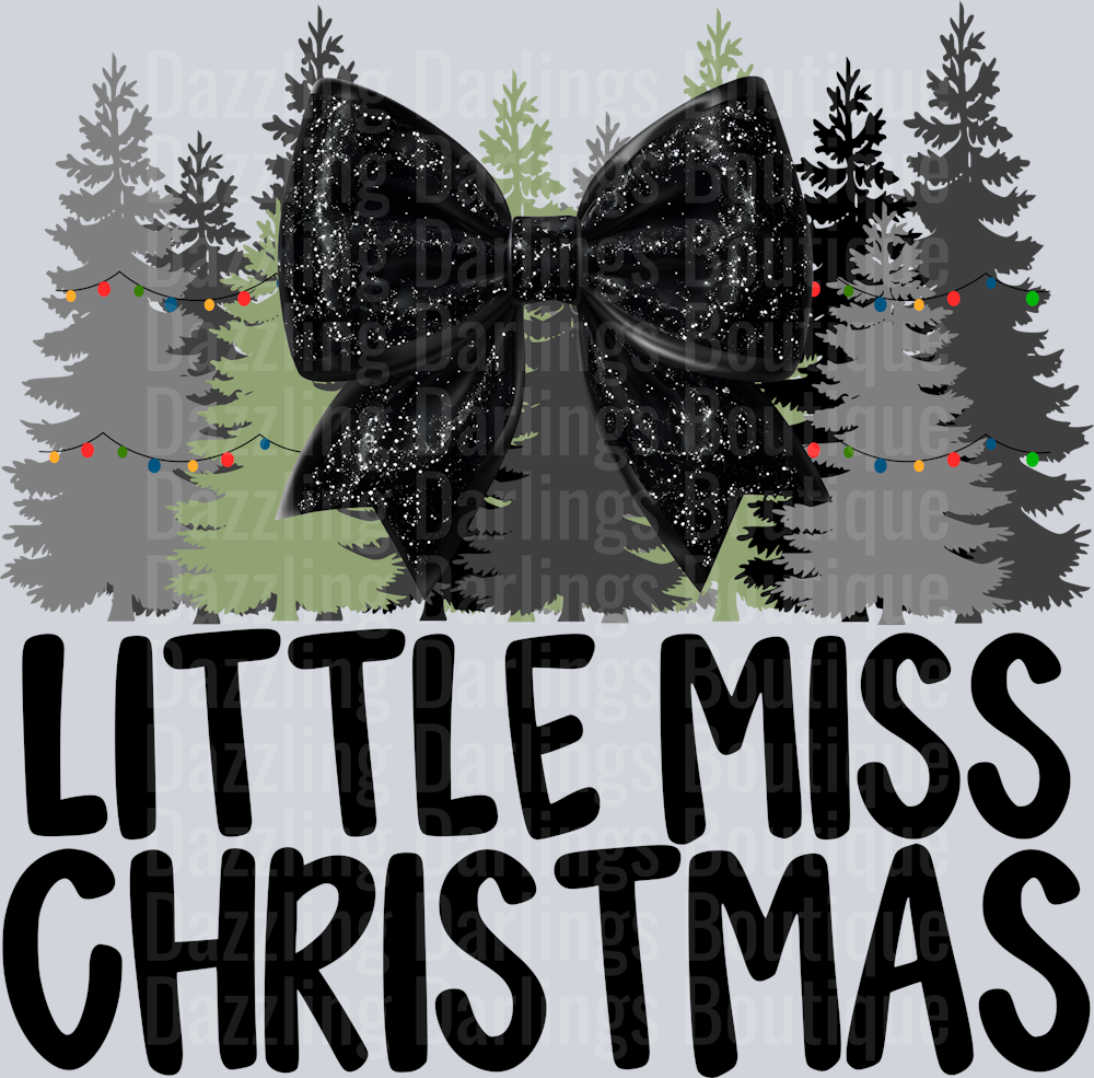 BLACK BOW LITTLE MISS CHRISTMAS