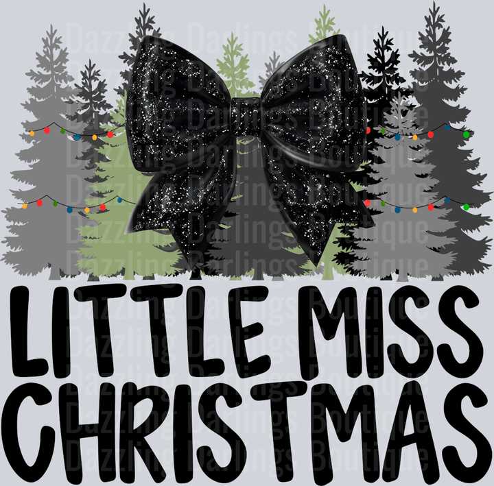 BLACK BOW LITTLE MISS CHRISTMAS