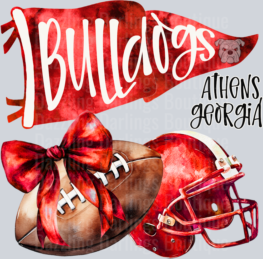 Georgia Bulldogs Pennant Watercolor