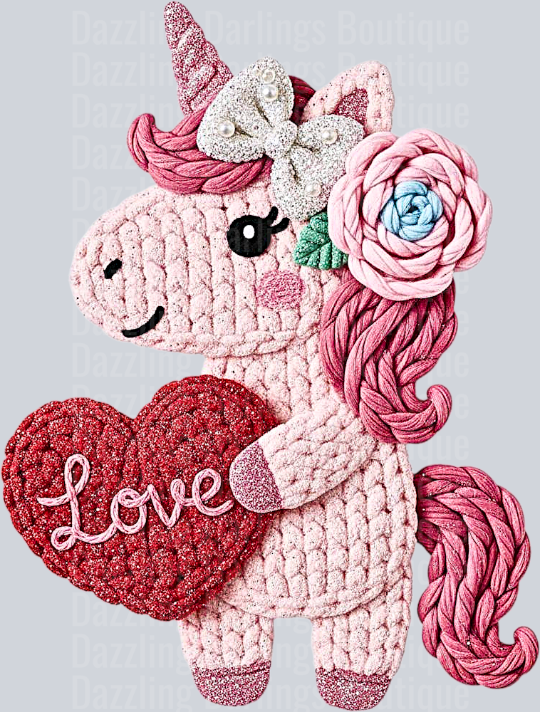 LOVE UNICORN CROCHET VALENTINES DAY
