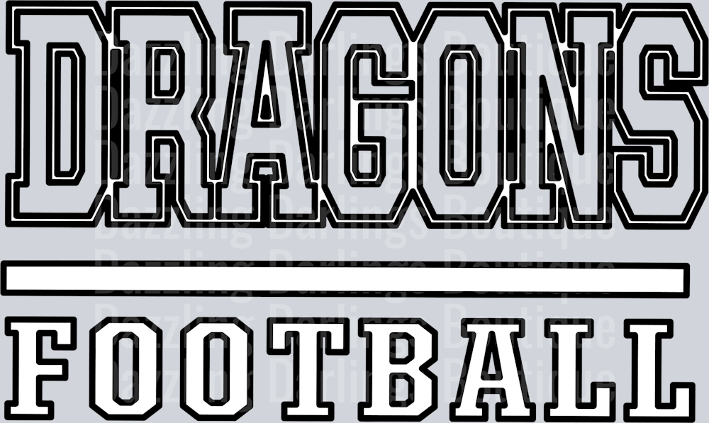 Pickens Dragons Football Varsity Outline Letters