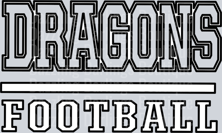 Pickens Dragons Football Varsity Outline Letters
