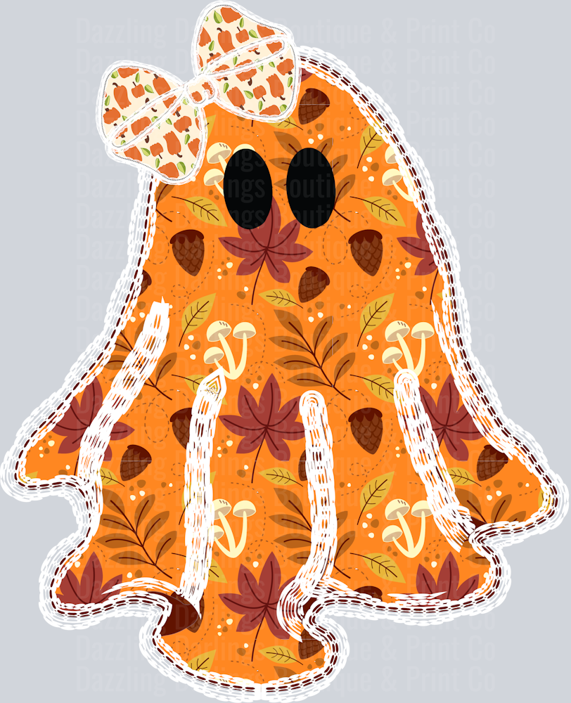 HALLOWEEN FALL DTF TRANSFER ORANGE GHOST