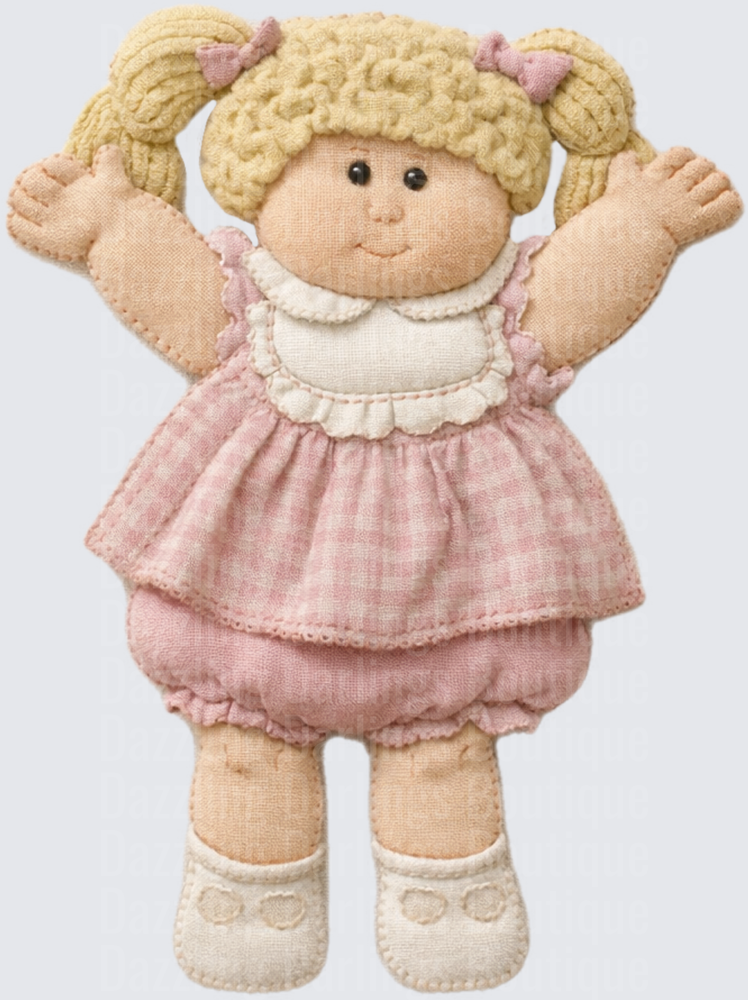 Cabbage Patch Kids Blonde Pigtail Girl in Pink Dress