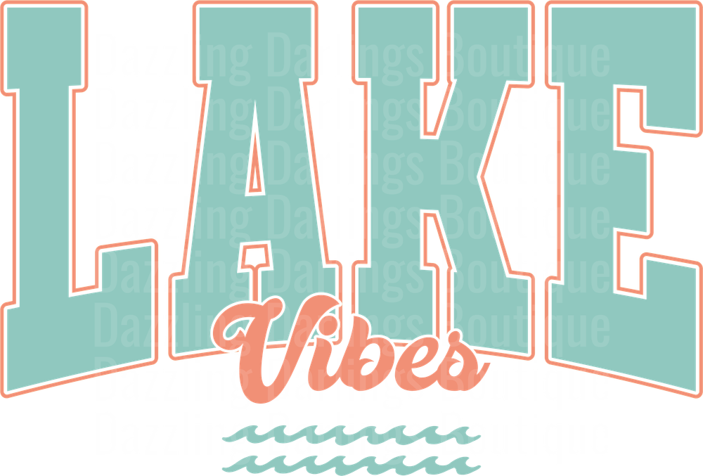 Lake Vibes Retro Typography with Water Waves