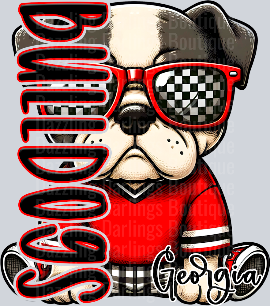 Georgia Bulldogs Retro with Sunglasses