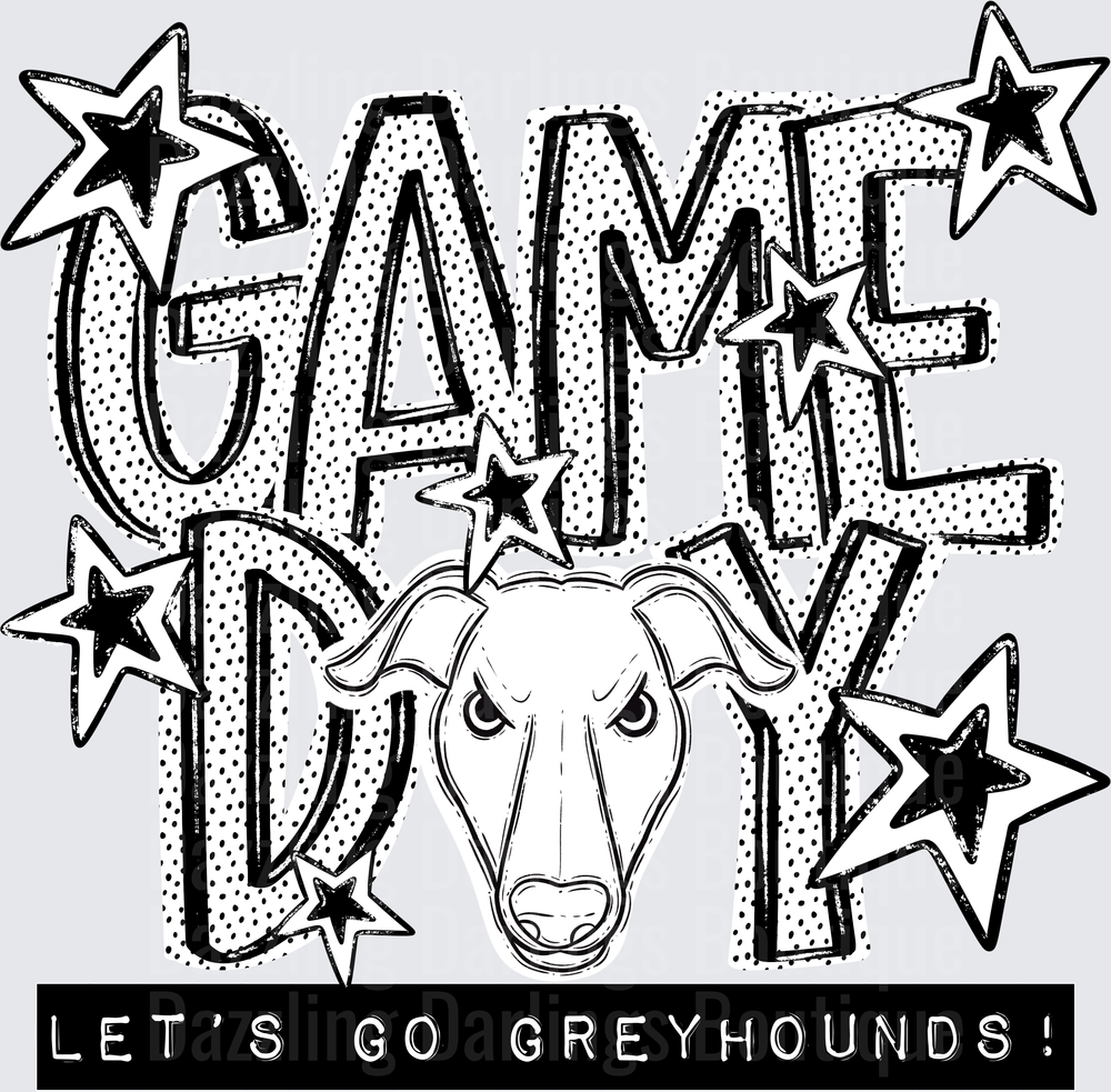 Game Day Let's Go Greyhounds Stars Mascot Design