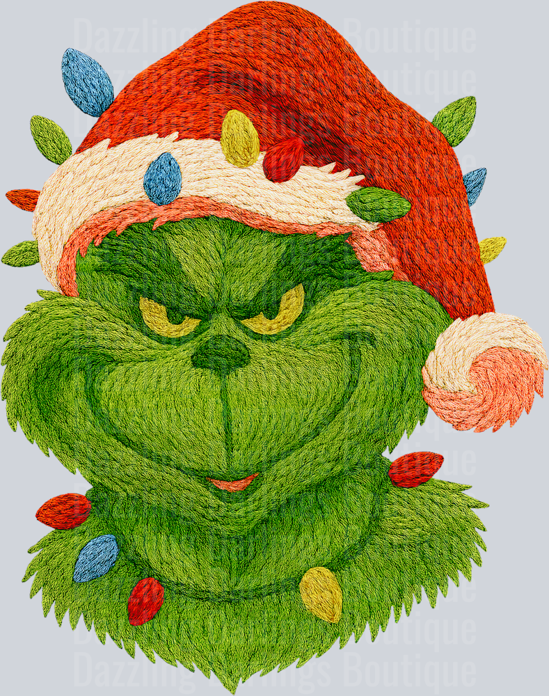 grinch embroidery santa hat