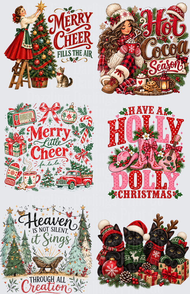 Christmas Premade 8 Holly Dolly Heaven It Sings Red Dress Tree
