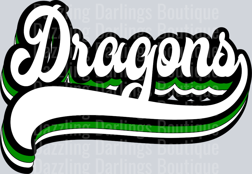 PICKENS DRAGONS DTF TRANSFER RETRO FONT