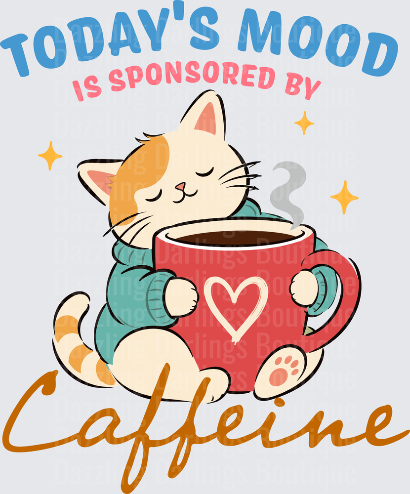 Today's Mood Is Sponsored By Caffeine Cute Cat Coffee Mug