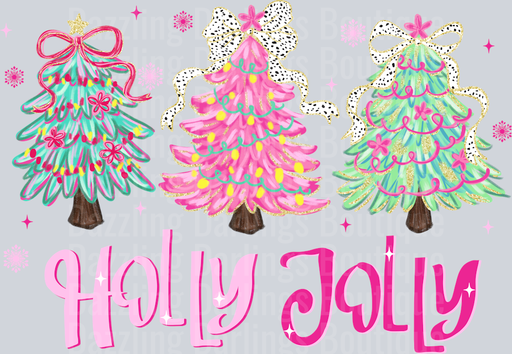 HOLLY JOLLY TREE BRUSH STROKE