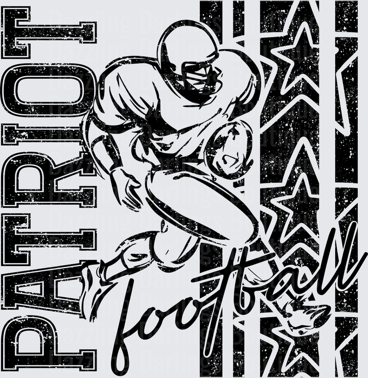Patriot Football Player Running Back Stars Grunge Graphic
