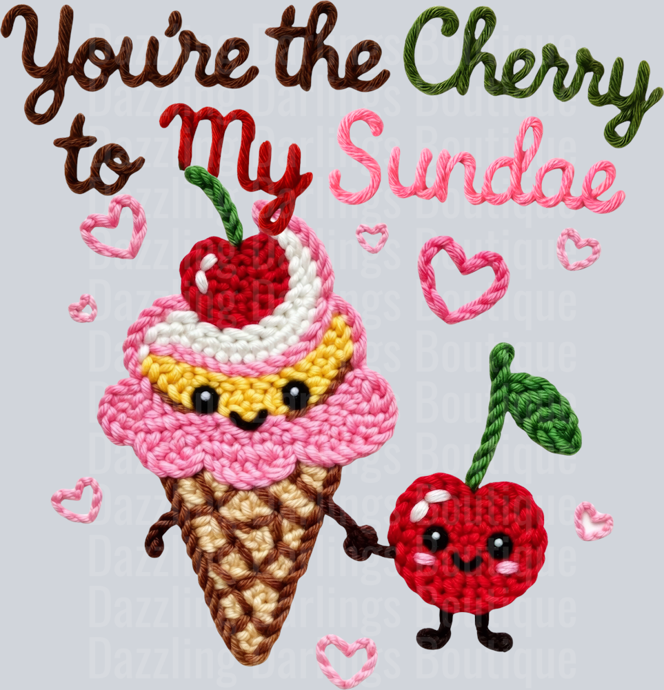 Latch Hook Funny Food Cherry to my Sundae