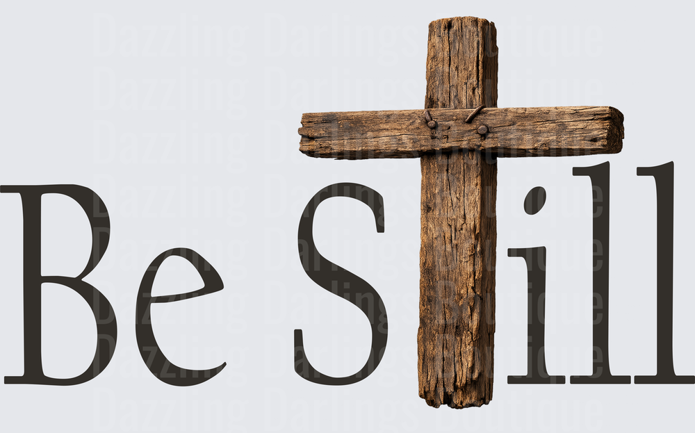 Be Still Rustic Wooden Cross Christian Faith Design