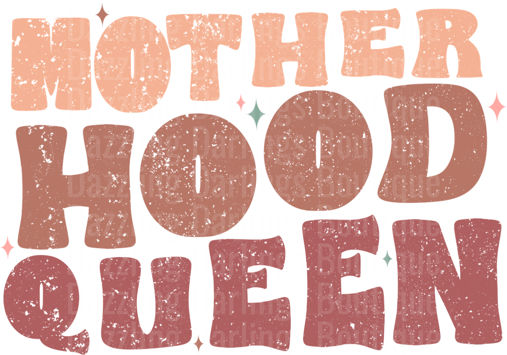 Mother Hood Queen Retro Typography Design